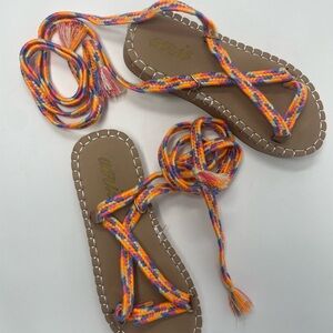 Aerie Multicolor lace up Sandals size 6